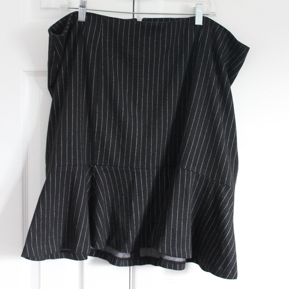 Flared Knee Length Pinstripe Lane Bryant Skirt